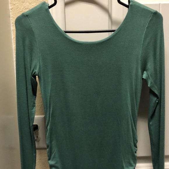 Ruched Mama Midi with Long Sleeves - Sea Green, 0 - Picture 8 of 9